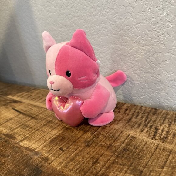 Pink Cat Plush Holding Heart Stuffed Animal Valentine's Day 6" Target - Picture 2 of 8
